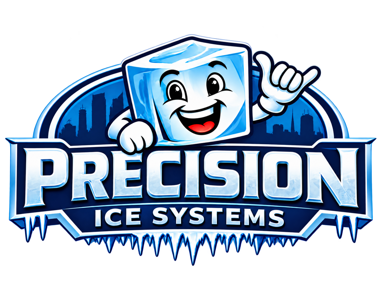 Precision Ice Systems Kansas City mascot logo